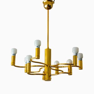 Vintage Regency Brass Chandelier, 1980s-LIO-1787618