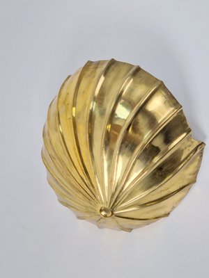 Vintage Regency Brass Shell Wall Lamp, Italy, 1980s-AXJ-1788998