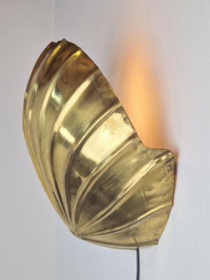 Vintage Regency Brass Shell Wall Lamp, Italy, 1980s-AXJ-1788998