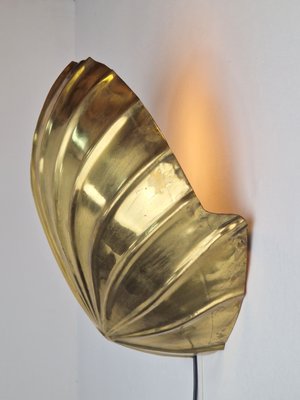 Vintage Regency Brass Shell Wall Lamp, Italy, 1980s-AXJ-1788998