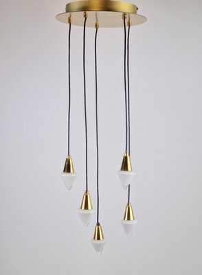 Vintage Regency Cascade Pendant Lamp in Glass & Brass by Herbert Schmidt Leuchten, 1970s-AXJ-2020536