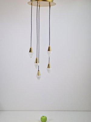 Vintage Regency Cascade Pendant Lamp in Glass & Brass by Herbert Schmidt Leuchten, 1970s-AXJ-2020536