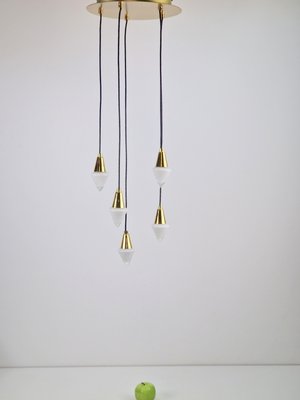 Vintage Regency Cascade Pendant Lamp in Glass & Brass by Herbert Schmidt Leuchten, 1970s-AXJ-2020536