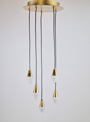 Vintage Regency Cascade Pendant Lamp in Glass & Brass by Herbert Schmidt Leuchten, 1970s-AXJ-2020536