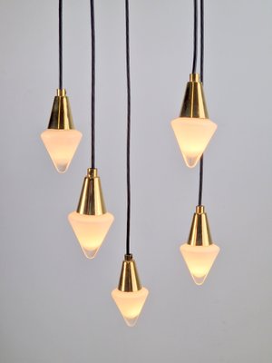 Vintage Regency Cascade Pendant Lamp in Glass & Brass by Herbert Schmidt Leuchten, 1970s-AXJ-2020536