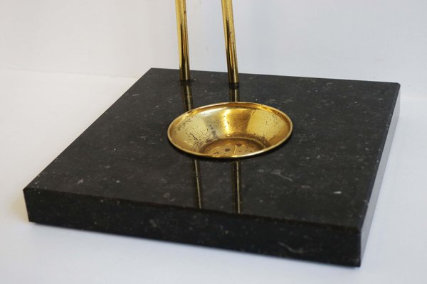 Vintage Regency Flamingo Umbrella Stand in Black Marble & Brass by Willy Daro, 1960-WIP-2041234