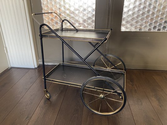 Vintage Regency Italian Brass and Metal Bar Cart, 1950s-DE-1403171