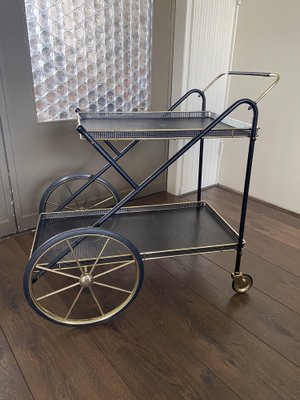 Vintage Regency Italian Brass and Metal Bar Cart, 1950s-DE-1403171