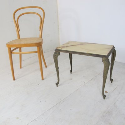 Vintage Regency Marble and Brass Side Table, 1950s-DE-714615