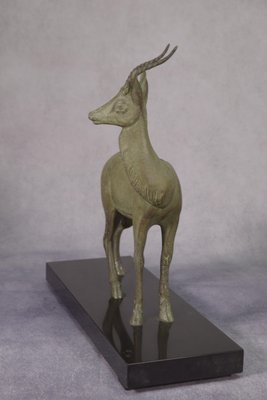 Vintage Regula Deer Sculpture on Marble Base, 1940s-NEN-2033929