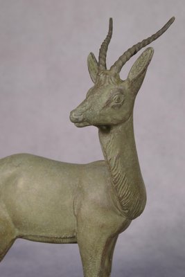 Vintage Regula Deer Sculpture on Marble Base, 1940s-NEN-2033929