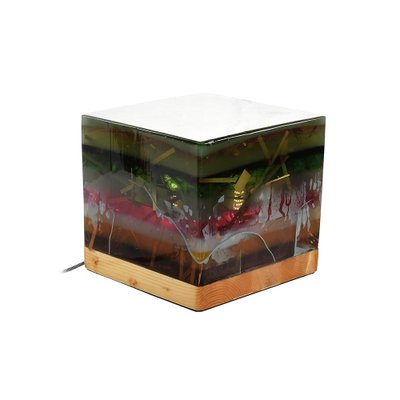 Vintage Resin Cube Table Lamp-NQ-1441098