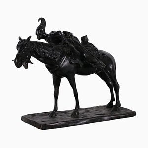 Vintage Riding Soldier Sculpture in Bronze-VMM-631073