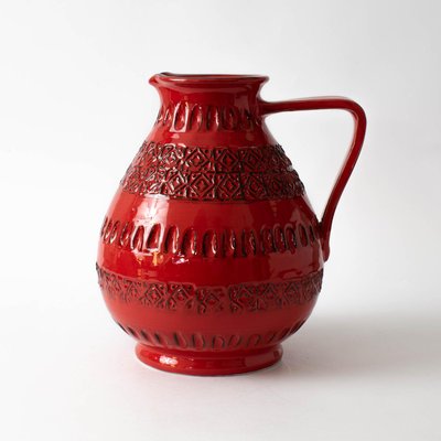 Vintage Rimini Red Ceramic Jug from Ceramiche Minerva, 1970s-IXK-1415226