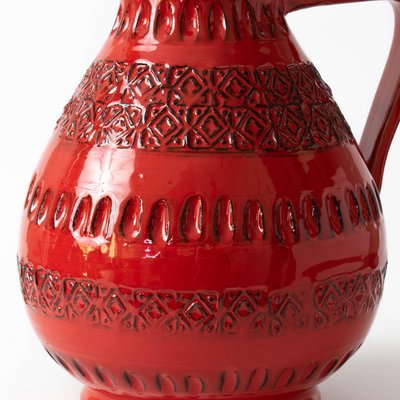 Vintage Rimini Red Ceramic Jug from Ceramiche Minerva, 1970s-IXK-1415226