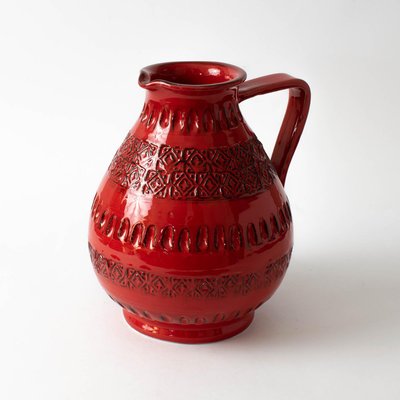 Vintage Rimini Red Ceramic Jug from Ceramiche Minerva, 1970s-IXK-1415226