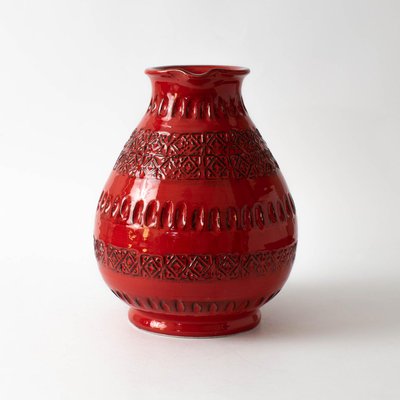 Vintage Rimini Red Ceramic Jug from Ceramiche Minerva, 1970s-IXK-1415226