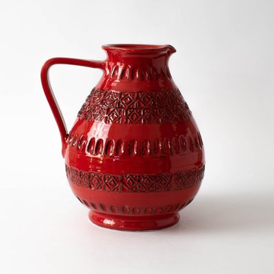 Vintage Rimini Red Ceramic Jug from Ceramiche Minerva, 1970s-IXK-1415226