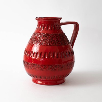 Vintage Rimini Red Ceramic Jug from Ceramiche Minerva, 1970s-IXK-1415226