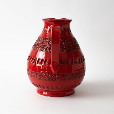 Vintage Rimini Red Ceramic Jug from Ceramiche Minerva, 1970s-IXK-1415226