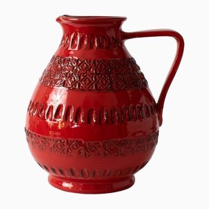 Vintage Rimini Red Ceramic Jug from Ceramiche Minerva, 1970s-IXK-1415226