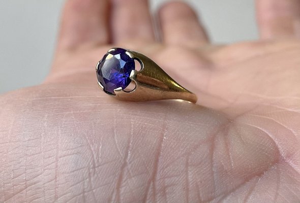 Vintage Ring in 14 Carat Gold and Amethyst by Herman Siersbøl, 1960s-LCR-1716505