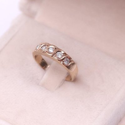 Vintage Riviera Ring in 9k Yellow Gold with Diamonds-PPA-2022341