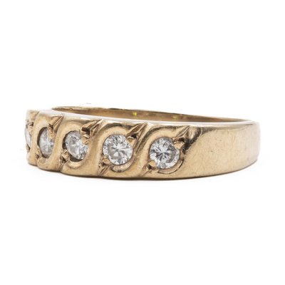 Vintage Riviera Ring in 9k Yellow Gold with Diamonds-PPA-2022341