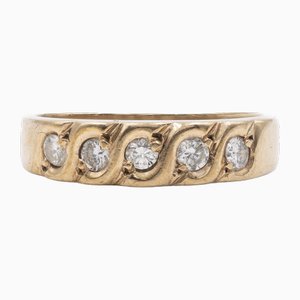 Vintage Riviera Ring in 9k Yellow Gold with Diamonds-PPA-2022341