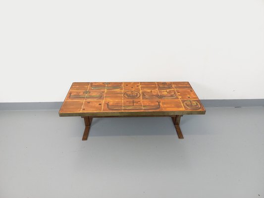 Vintage Roche-Bobois Coffee Table in Steel and Ceramic, 1970s-AHO-1755974