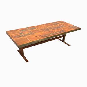 Vintage Roche-Bobois Coffee Table in Steel and Ceramic, 1970s-AHO-1755974