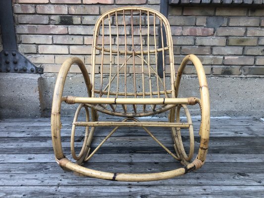 Vintage Rocking Chair in Bamboo, 1970s-EXJ-1399261