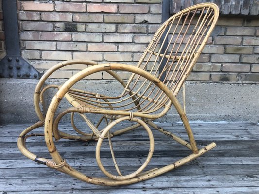 Vintage Rocking Chair in Bamboo, 1970s-EXJ-1399261