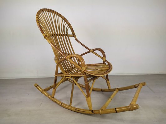 Vintage Rocking Chair in Rattan-EAD-947211