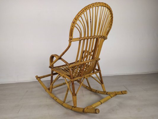 Vintage Rocking Chair in Rattan-EAD-947211