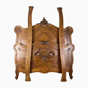 Vintage Rococo Style French Carved Walnut Bed Frame, 1920s-KEG-553816