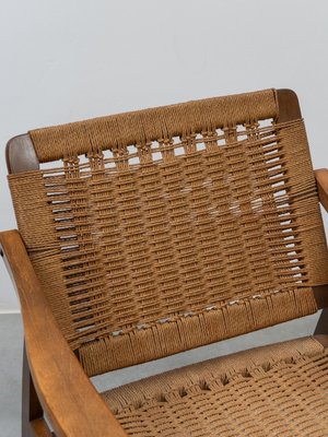 Vintage Rope Woven Lounge Chair in the style of Hans Wegner, 1960s-KL-2016931