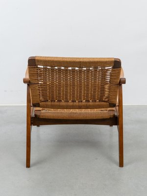 Vintage Rope Woven Lounge Chair in the style of Hans Wegner, 1960s-KL-2016931