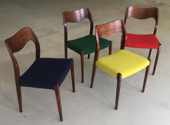 Vintage Rosewood Dining Chairs from J.L. Møllers, 1950s, Set of 4-VVO-1974007