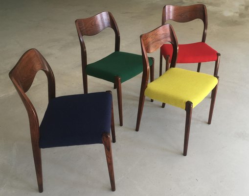 Vintage Rosewood Dining Chairs from J.L. Møllers, 1950s, Set of 4-VVO-1974007