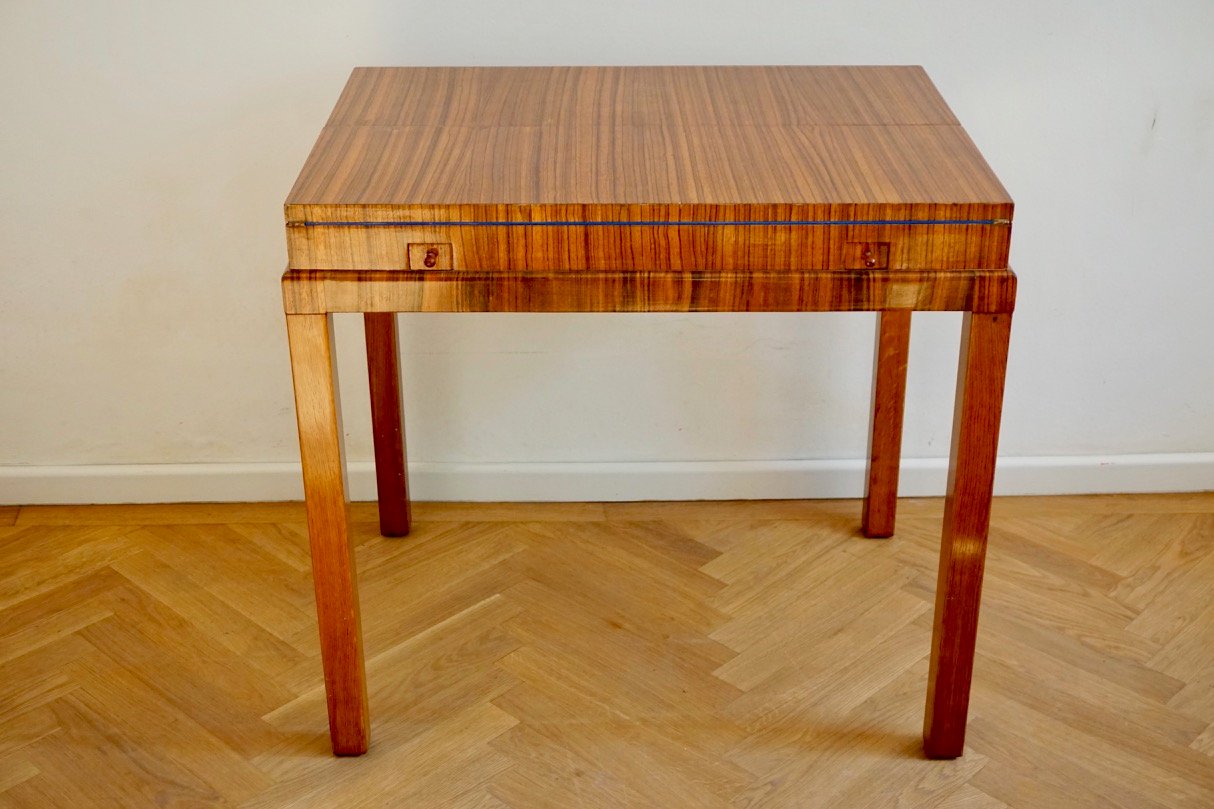 Vintage Rosewood Game Table in the Style of Lajos Kozma, 1930s