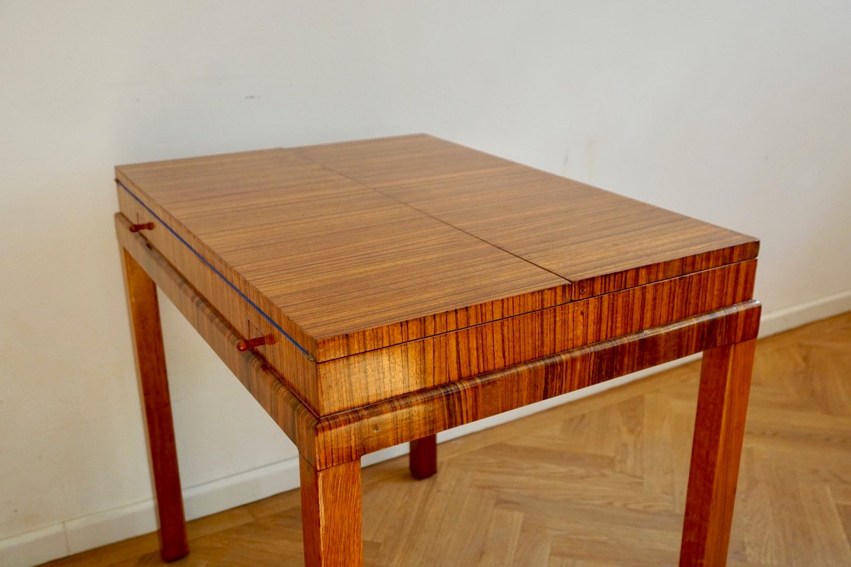 Vintage Rosewood Game Table in the Style of Lajos Kozma, 1930s