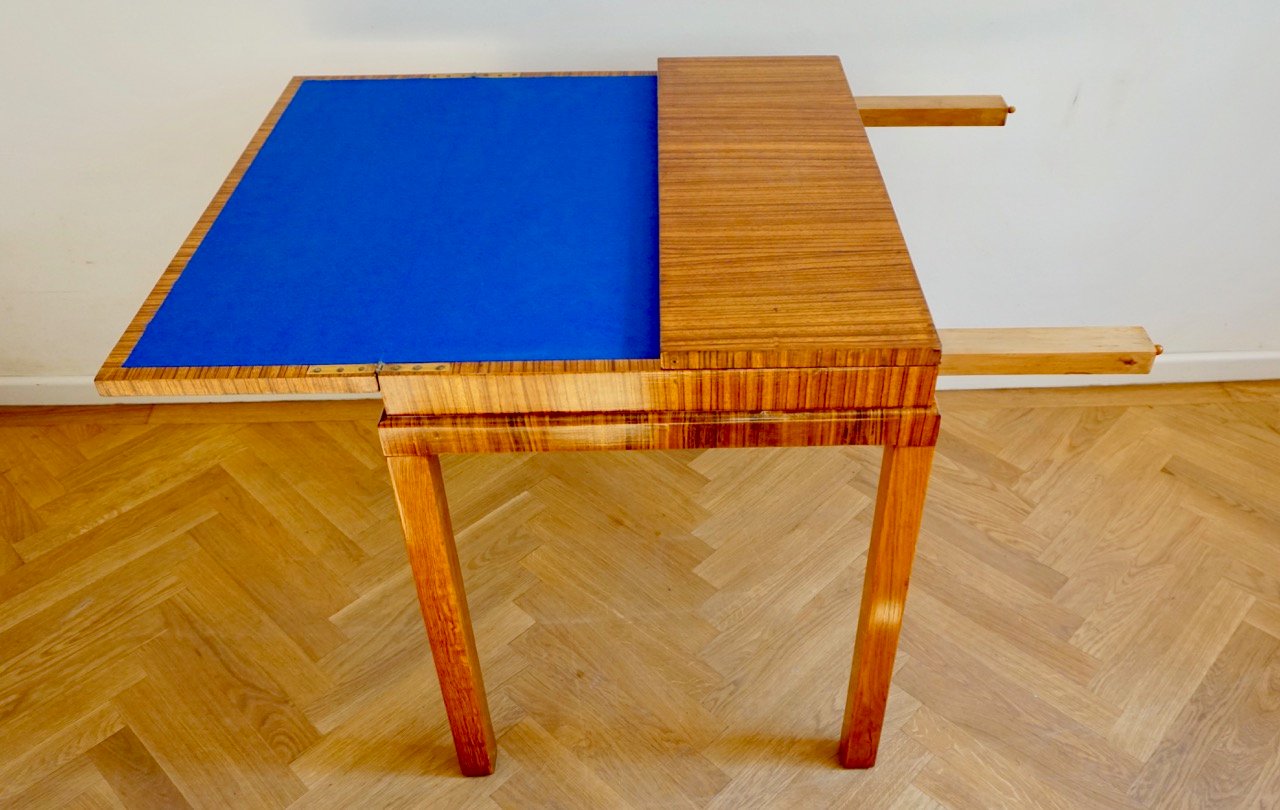 Vintage Rosewood Game Table in the Style of Lajos Kozma, 1930s