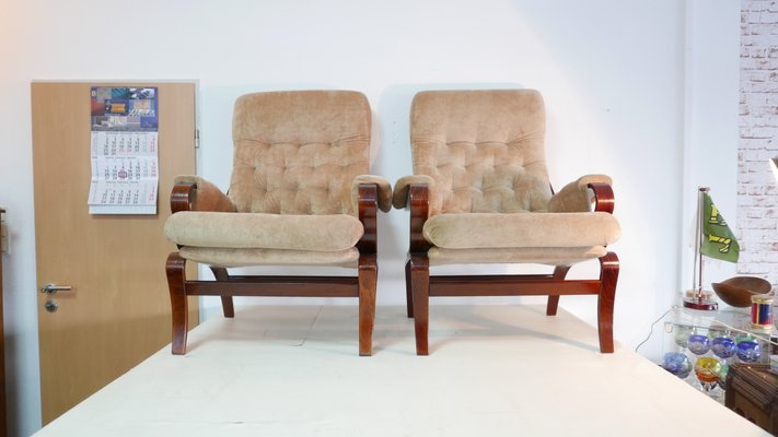 Vintage Rosewood Lounge Chairs by Homa, Denmark, 1970s, Set of 2-KK-1065366