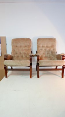 Vintage Rosewood Lounge Chairs by Homa, Denmark, 1970s, Set of 2-KK-1065366