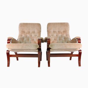 Vintage Rosewood Lounge Chairs by Homa, Denmark, 1970s, Set of 2-KK-1065366