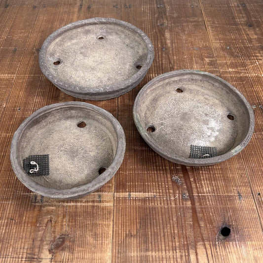 Vintage Round Bonsai Pots, Japan, 1950s, Set of 3