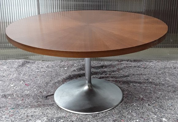 Vintage Round Coffee Table With Chromed Aluminum Stand, 1960s-HOI-1193997