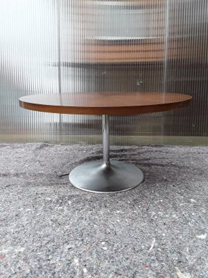 Vintage Round Coffee Table With Chromed Aluminum Stand, 1960s-HOI-1193997