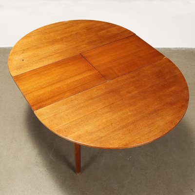 Vintage Round Dining Table in Teak & Veneer, Italy, 1960s-VMM-2042312